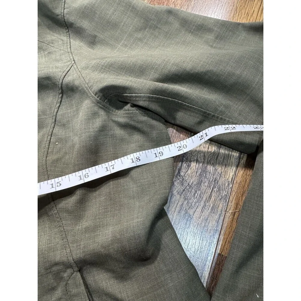 REI Jacket Women's small Soft Shell Fleece Lined Green Hooded Full Zip Coat - Picture 4 of 8